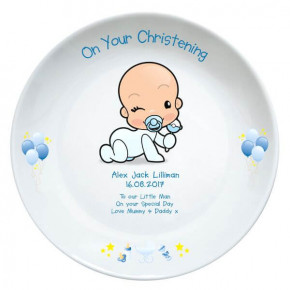 Christening Plate Baby Boy