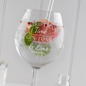  Christmas Time Gin Tonic & Lime Gin Glass