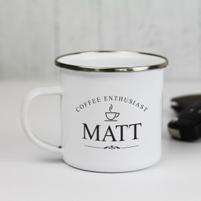 Coffee Enthusiast Enamel Mug