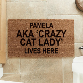 AKA Crazy Cat Lady Natural Coir Doormat