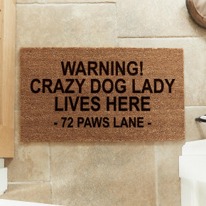 Crazy Dog Lady Natural Coir Doormat