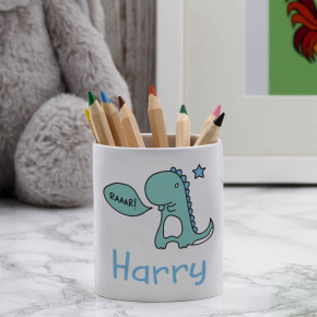 Blue Dinosaur Pen Pot