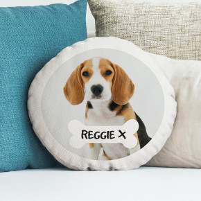 Dog Bone Round Photo Cushion 18"