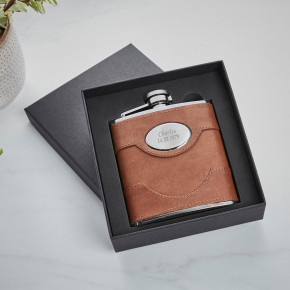 6oz Spanish Leather Hip Flask 