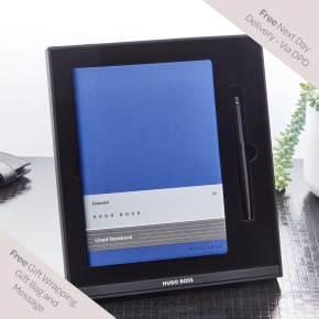 Essential Hugo Boss Blue A5 Notebook & Ballpoint Pen