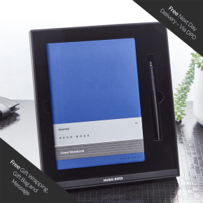 Essential Hugo Boss Blue Notebook with Ballpoint Pen