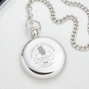 Father of the Groom Open Faced Pocket Watch