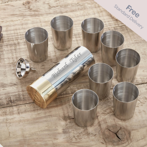 Ornamental Cartridge Flask With 8 Cups