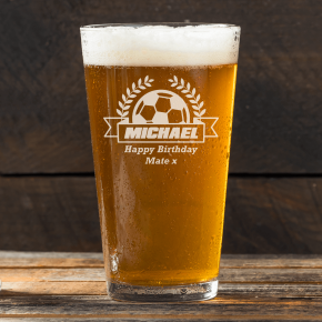 Football Wreath Pint Glass