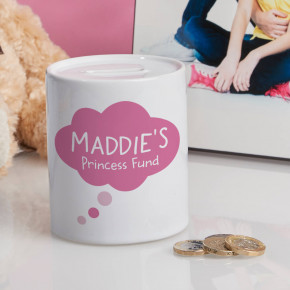 Pink Dream Bubble Personalised Money Box