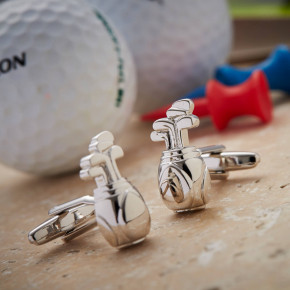 Golf Bag & Clubs Cufflinks Gift Set