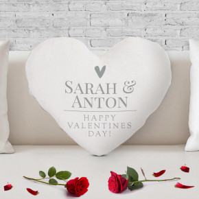Couple Names Heart Shaped Cushion