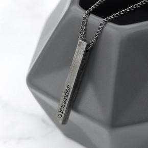 Men's Solid Bar Necklace - Gun Metal