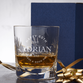 Happy 60th Birthday Crystal Whisky Tumbler