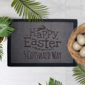 Happy Easter Jumping Bunny Doormat