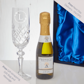 Heart Border Monogram Champagne & Prosecco Miniature Gift Set