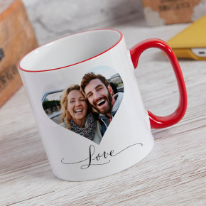  Heart Photo Two Tone Mug Red