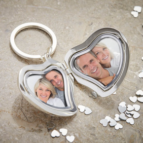 Valentines Heart Shaped Photo Keyring