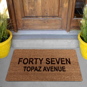 House Street Name Natural Coir Doormat