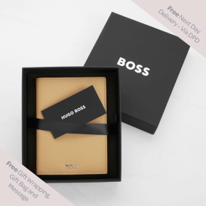 Hugo Boss Classic Grained Passport Holder - Camel