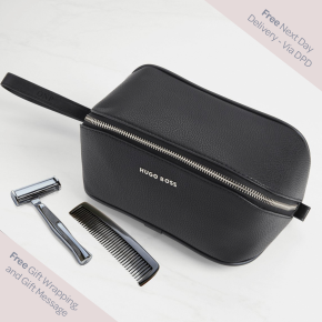 Hugo Boss Storyline Wash Bag - Grained Black
