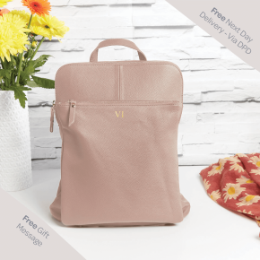Leather Backpack Shoulder Bag Pink