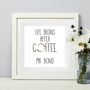 Life Begins After Coffee Square Wall Art 
