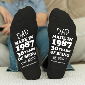  Dad Made in Year Black Socks