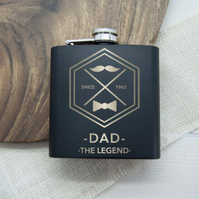 Legend Dad's Black Hip Flask