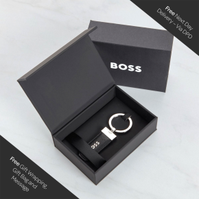 Hugo Boss Classic Keyring - Grained Black