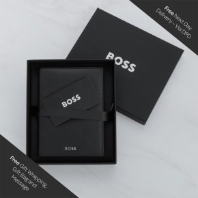 Hugo Boss Classic Smooth Passport Holder - Black