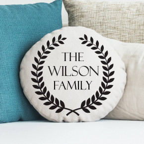 Family Wreath Round Cushion 18"