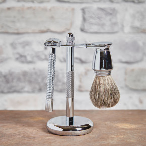 Chrome Safety Razor Set 