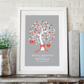 Marriage Tree Initials Wall Art