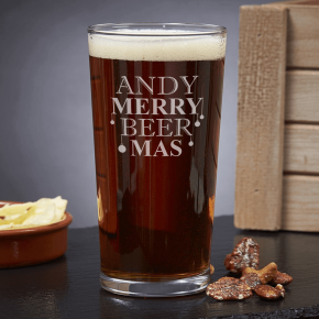 Merry Beermas Pint Glass