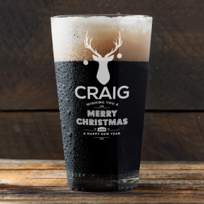 Merry Christmas Stag Pint Glass