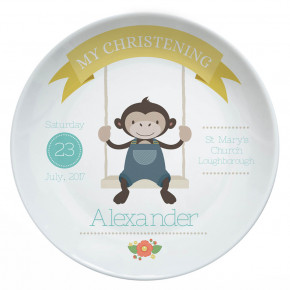 Monkey Christening Plate