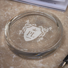 Monogram Crest Glass Paperweight