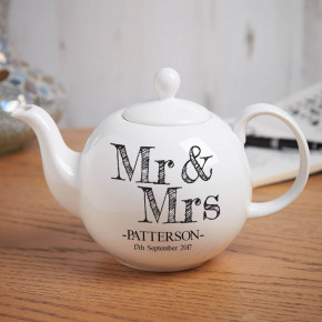 'Mr & Mrs' Pot Belly Teapot