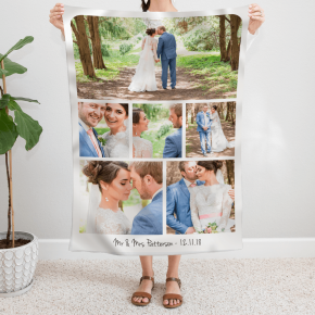 Mr & Mrs 6 Photo Collage Blanket