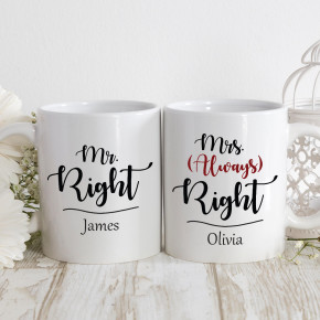 Mr & Mrs Right Matching Mugs