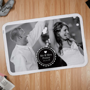 Mr & Mrs Wedding Date Photo Blanket