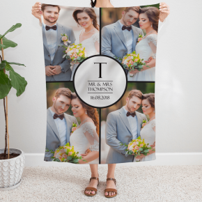 Mr & Mrs Wedding Photo Blanket