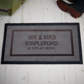 Mr & Mrs Couple Address Doormat