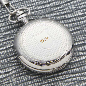 Patterned Front Mechanical Pocket Watch