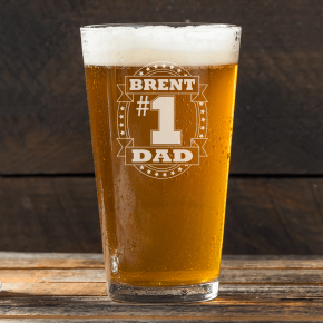 No 1 Dad Engraved Pint Glass