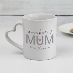 Number 1 Mum Heart Handle Mug