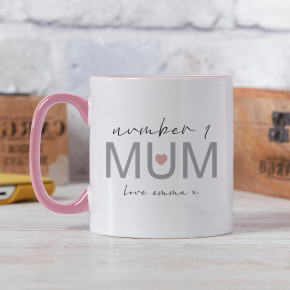 Number 1 Mum Two Tone Mug Pink