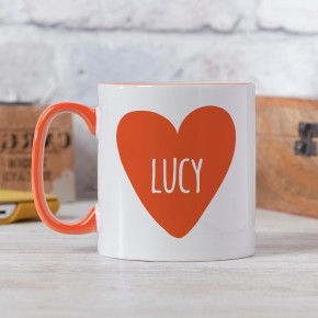 Love Heart Orange Two Tone Mug