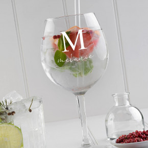 Name Monogram Gin Glass